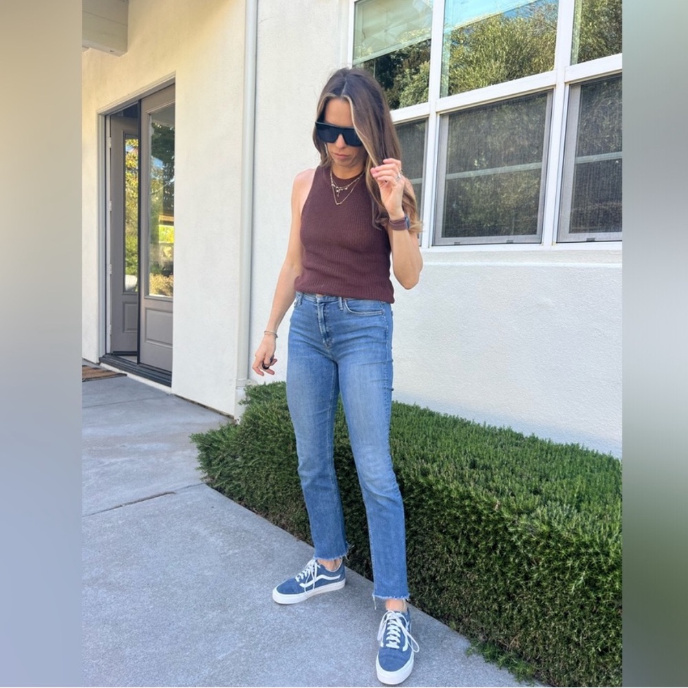 Reformation Brown sleeveless knit top